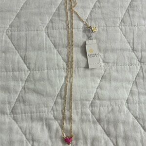 Kendra Scott Gold Necklace with Pink Heart Pendant